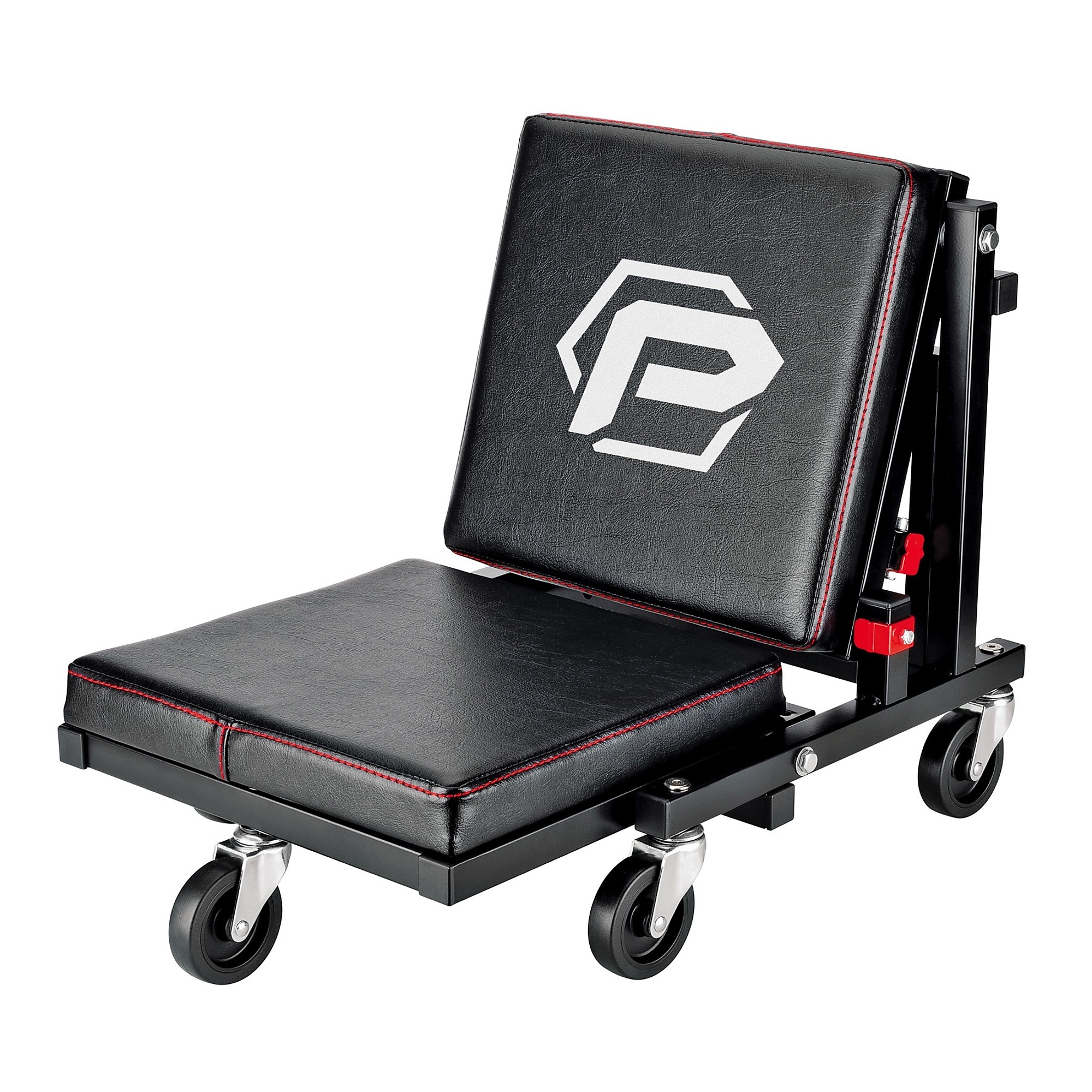 Powerbuilt, 2in.-1 Low Creeper Seat Roller Stool, Capacity 330 lb, Max. Height 18 in, Min. Height 6 in, Model# 240298